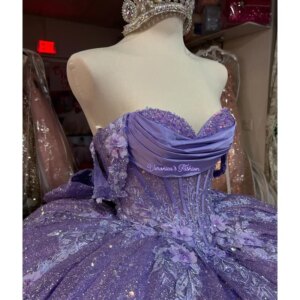 Lavender Lilac Quinceanera Dress Ball Gown Sequins Lace Applie Beading Corset Sweet 16 Dresses Of 15 Anos