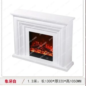 Simple Fireplace Decorative Cabinet American White Solid Wood Fireplace Cabinet Nordic TV Cabinet Background Wall