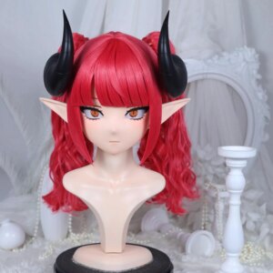 Customize Character Female/Girl Resin Kig Full Head With Lock Anime Cosplay Japanese Anime Kigurumi Mask