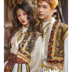 Ancient Princess Clothing, Female Embroidery, Gold Headdress, Western Regions Ethnic Style, Han Elements, New Palace Style,