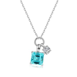 RUIF Main Stone 3.27ct 2024 New Design S925 Silver Lab Grown Paraiba Pendants Necklace Jewelry For Wedding Party Christmas Gift