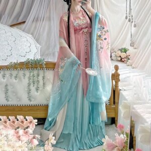Hanfu female adult heavy industry embroidery big sleeve chebula group daily new style