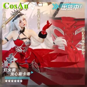 CosAn Game Arknights Skadi The Corrupting Heart Cosplay Costume Uniform Female Activity Role Play Clothing Red Baroness