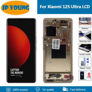 6.73” AMOLED For Xiaomi 12S Ultra LCD Display With Frame 2203121C Touch Screen Digitizer Assembly Panel Replacement Parts