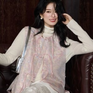 New Chinese women’s dress sense vest jacquard brocade cardigan national style pan outside top