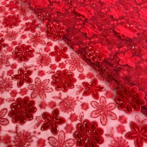 5 Yards Mesh Laser Flannel Sequined Flower Embroidered Cloth Dress Skirt Wedding Fabric