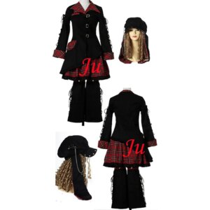 fondcosplay hiphop Gothic Tripp Lolita Punk Fashion Outfit black cotton Dress Cosplay Costume CD/TV[CK856]