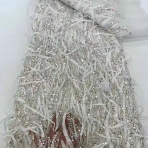 Nigerian Tulle Lace Fabrics With Beaded 2025 High Quality Luxury 3D African Sequins French Mesh Lace For Bridel Wedding Party
