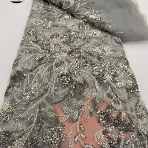African Nigerian Groom Tulle Lace Fabric 2025 High Quality Sequins Embroidery Beaded Nigerian French Wedding Party Dress 5 Yards