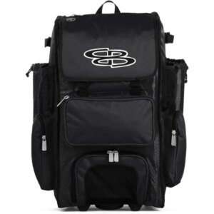 Boombah Rolling Superpack BaseballSoftball Gear Bag – 23-1/2″ x 13-1/2″ x 9-1/2″ Multiple Colors Telescopic Handle Holds 4 Bats