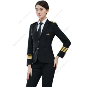 Aviation Uniform Set Women Jacket Pant Pilot Captain Uniforms Flight Attendant Suit Hotel Sales Manager Professional Workwear