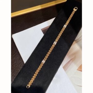 Aazuo 18K Premium Jewelry Yellow Gold Real Diamonds Watch Band Bracelet For Woman Upscale Trendy Engagement Party
