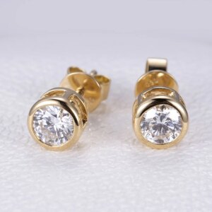 A pair 0.6-2.4CT LAB GROWN Diamond Stud Earrings Round Cut Screw Back 14K Gold Jewelry for Women No IGI certificate