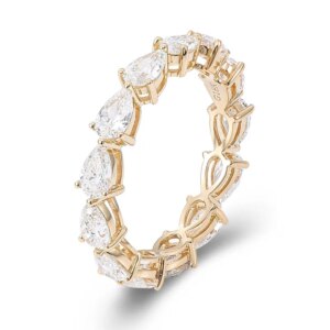 Provence 10K/14K/18K Moissanite Wedding Band for Women Pear Cut D Color Full Eternity Rings Custom Jewelry Luxury Promise Ring