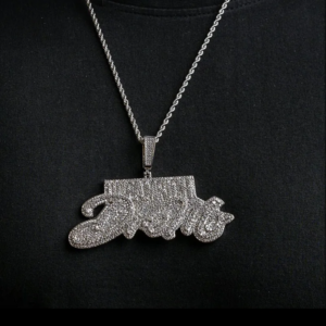 High end customized silver letter necklace