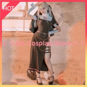 [Custom Made] Sukoya Kana Cosplay Costume Vtuber Cosplay Sister Dress Black Suit With Veil Halloween Party Uniform Anime Clothes
