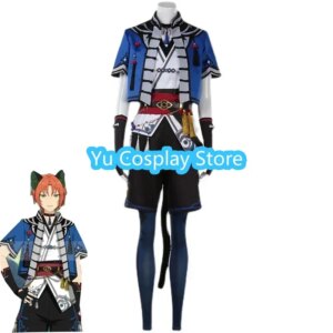 Yu-Cosplay Tsukinaga Leo Cosplay Cat Suit Game Ensemble Stars Cosplay Costume Cute Party Outfits Halloween Carnival Uniforms