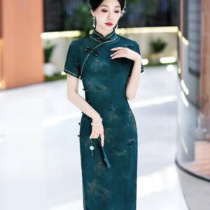 New cheongsam Chinese style elegant temperament long performance