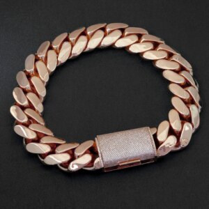 NUOYA Diamond Brass Cuban Necklace Electroplated 18K Gold 30mm 40mm Heavy Duty Smooth Jewelry Men’s Accessories