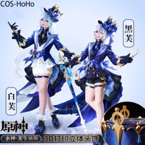 COS-HoHo Genshin Impact Furina Game Suit Gorgeous Handsome Uniform Cosplay Costume Halloween Carnival Party Outfit Women S-XXL