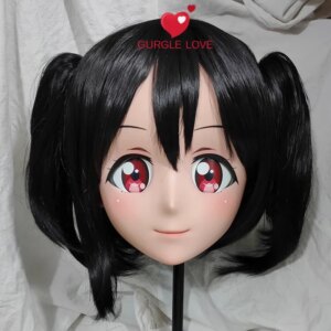 (GLA0408)Customize Character Resin Half Head Japanese Animego Cosplay Crossdressing Doll Anime Kigurumi Mask With Eyes And Wig