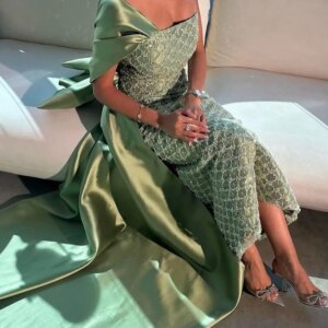 Customized Exquisite Crystal One Shoulder Satin Evening Dress Luxury Strapless Short Sleeves Straight Floor Length Par