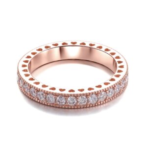 Provence 10K/14K/18K Moissanite Eternity Rings for Women Round Cut D Color Brilliant Cut Women’s Wedding Band Custom Jewelry