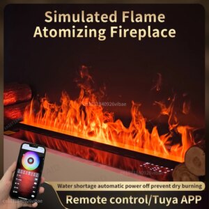 3D Water Electric Fireplace Remote Control APP Mist Fireplace Embedded Realistic Mist Flame Interior Decoration Steam Fireplace