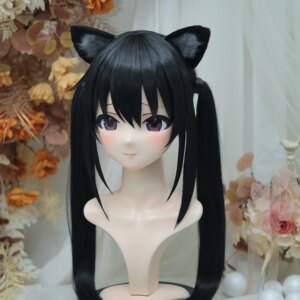 Customize Character Female/Girl Resin Kig Full Head With Lock Anime Cosplay Japanese Anime Kigurumi Mask
