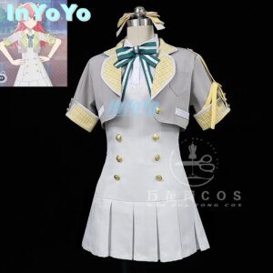 InYoYo PJSK Momoi Airi Cosplay Costume Project Sekai Cos Lovely Party Dress Uniform Halloween Outfit Women Clothing S-XL New