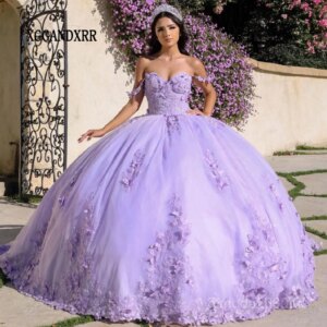 Customized Purple Ball Gown Quinceanera Dresses 2025 Princess Vestidos De 15 Años Lace Appliques Sweet 16 Dress Birthday Party