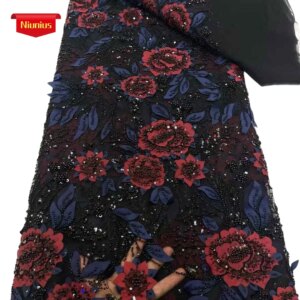 2025Latest Best Quality Delicate Elegant Austria Soft Mesh Sequin lace with Stones Fabric For Party Evening Dress NN_8519