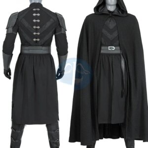 Adult Men Carnival Halloween Costume Baylan Skoll Cosplay Complete Outfit With Black Suit Cape Hood Comic Con Roleplay Outfit