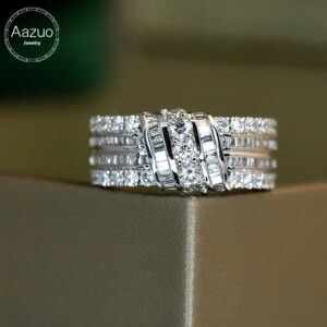 Aazuo Fine Jewelry 18K Gold Real Diamonds 1.25ct Luxury Engagement Ring Gifted For Woman Deluxe Banquet Jewelry Woman’s Fashion