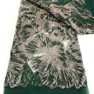 Newest Design Featured Nigerian Handmade Embroidery Sequins Tulle Lace Glittery French Beads Tulle Lace For Evening Party Dress