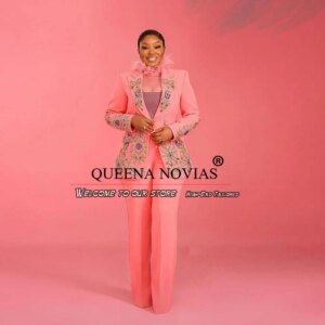 Luxury Ladies Pants Suits  2 Pieces Crystals Beads Bride’s Mother Clothing Formal Wedding Party Women Tuxedo Customized Dresses