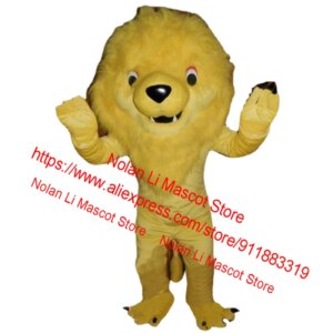 High Quality EVA Material Helmet Yellow Lion Mascot Costume Cartoon Suit Cosplay Birthday Party Masquerade Game Gift 995