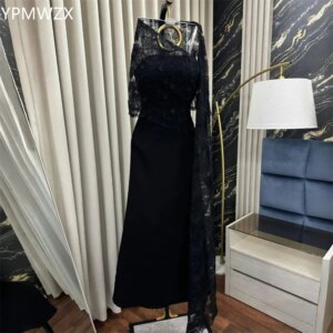 Customized Evening Dress Formal Women Party Occasion YPMWZX Strapless A-line Floor Length Skirts Lace Bead Bespoke Dres