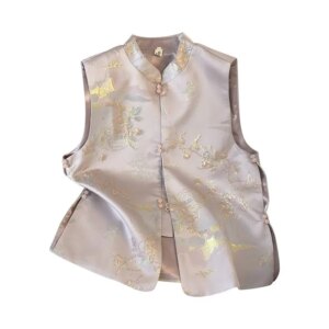 New Chinese plate small round neck country national wind heavy embroidery blouse vest cardigan lady coat