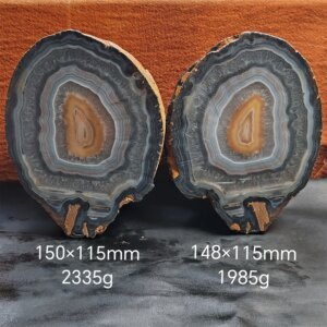 2pcs/lot Natural Agate Rough Cut open Twin stones of the same mother Healing meditation ornament ornamental stone Home décor