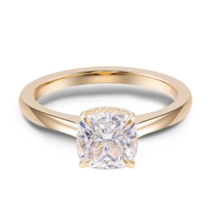 Provence 10K/14K/18K Moissanite Wedding Rings for Women Cushion Cut 3 CT D Color Women’s Anniversary Rings With GRA Certificate