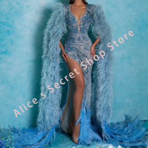 Luxury Scoop Collar Sequined Beading Mermaid Formal Evening Dresses Birthday Party Prom Gowns Customized