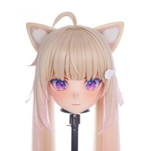 Handmade Customize Character Crossdressing Female/Girl Resin Full Head With Lock Anime Cosplay Japanese Animego Kigurumi Masks