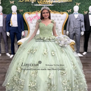 Sweet Customized Ball Gown Quinceanera Dresses With 3D Flower Girl 15 Year Old Birthday Party Gown Vestido De 15 Anos