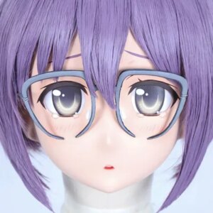 (C-34)Customize Character Resin Full Head With Back Shell Japanese Animego Cosplay Crossdressing Anime Kigurumi Mask With Lock