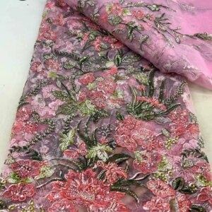 French Mesh Beaded Lace Fabric 2025 High Quality African Nigerian Tulle Net Groom Lace Fabric Sequins For Wedding Party Dress