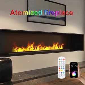 3D atomizing fireplace ECO intelligent virtual flame interior decoration humidifier water mist water steam electric fireplace