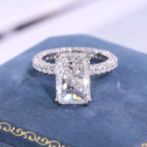 Provence Luxury Radiant Cut Rings 14K 18KGold IGI EF/VVS Lab Diamonds Full Band Ring for Women Wedding Personalized Custom