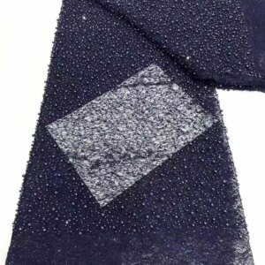 African Beaded Lace Bridal Fabrics Luxury 2025 High Quality French Beads Nigerian Sequins Mesh Material For Wedding Party