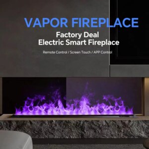 Modern 3D LED Flame Fireplace with Fog Mist, RGB Color Changing Fireplace Adjustable Brightness, for Home/Office Decor Fireplace